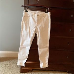 LOFT modern skinny white jeans